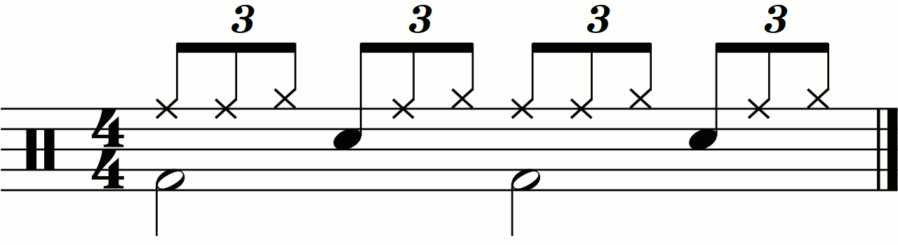 A reverse triplet 16 beat style groove