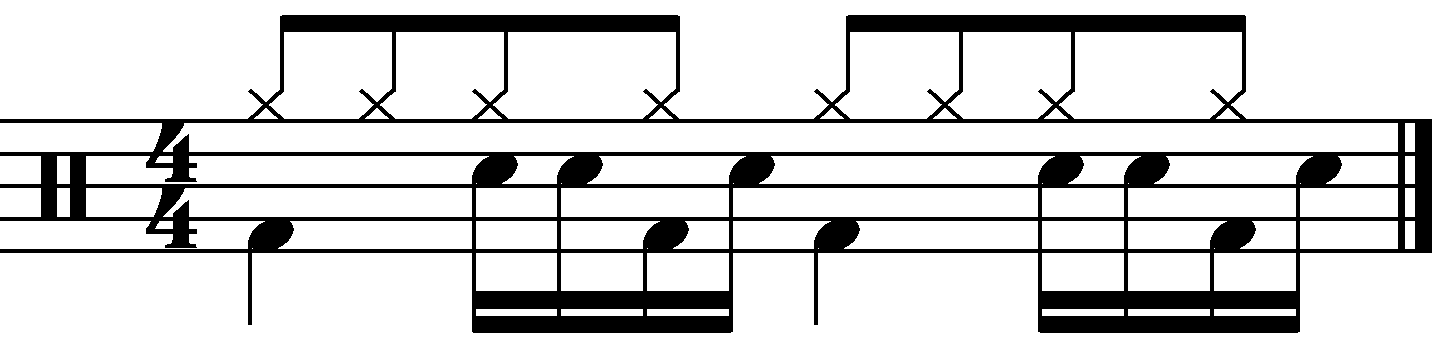 The building block applied to a groove