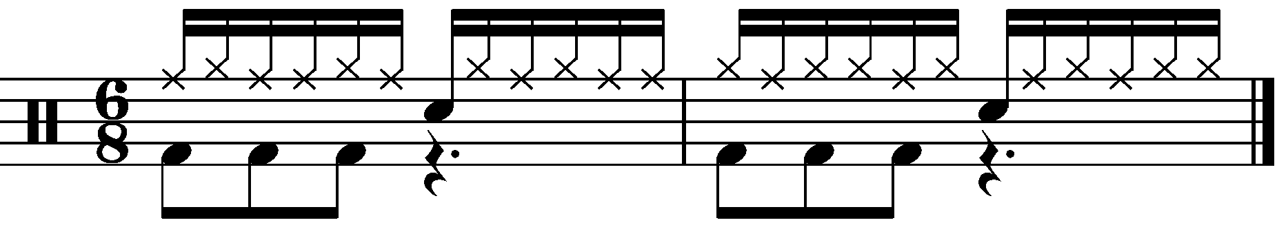A 6/8 paradiddle groove