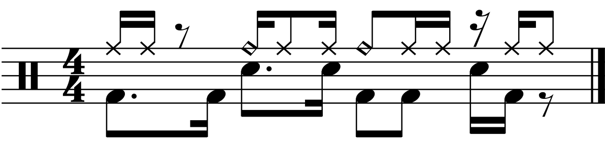 A double43333 rhythmed groove