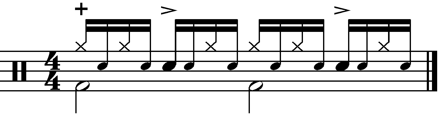 A ghosted 16 note groove