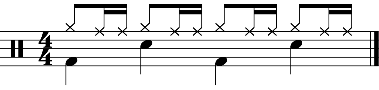 The groove with a simple kick pattern