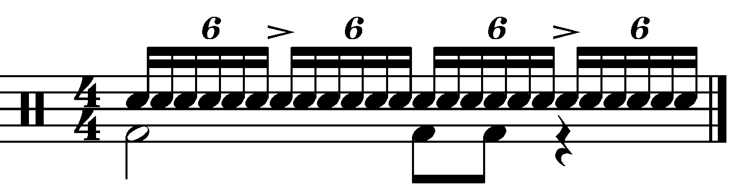 A train groove based on sixteenth note triplets