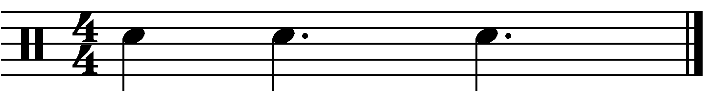 2 3 3 as single notes