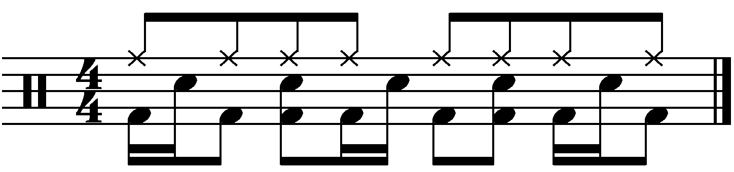 The groove with eighth note feet.