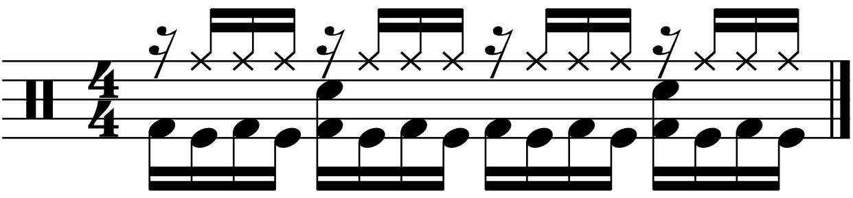 An example of snare placement.