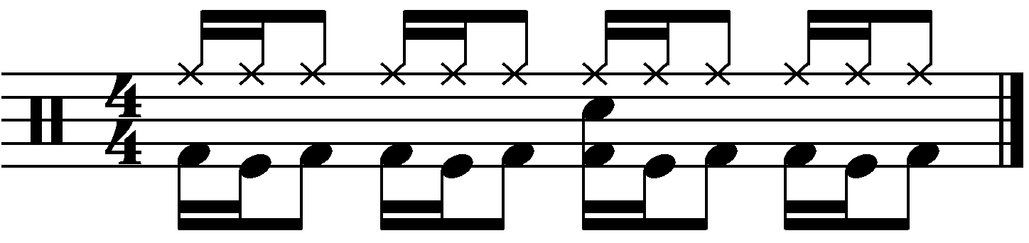 A groove with a 1e+ foot ostinato