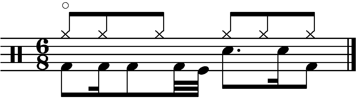 A 6/8 groove with 32nd kick decoration