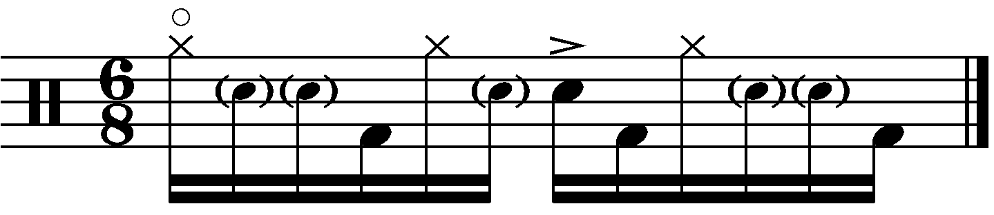 A 6/8 linear RLLF pattern