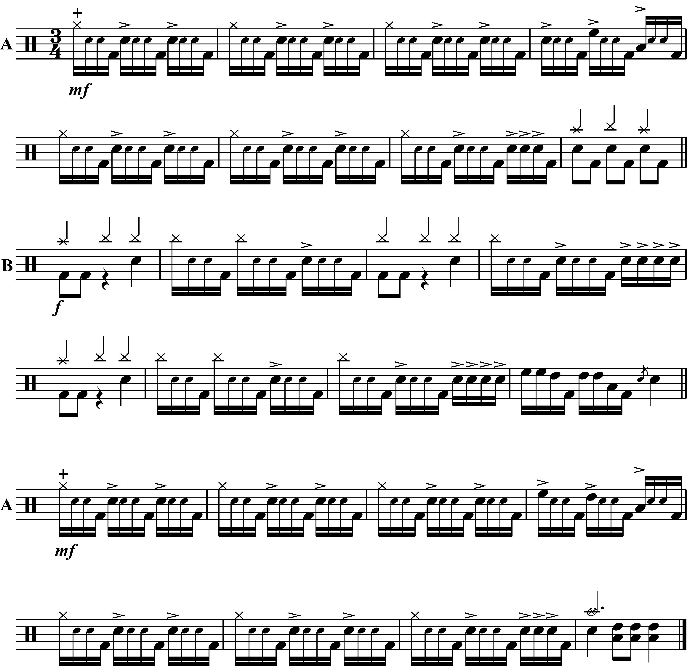 A piece using the groove