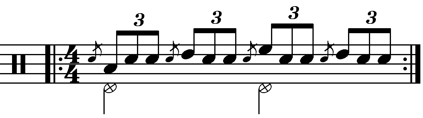 Flam Accent with moving quarter notes