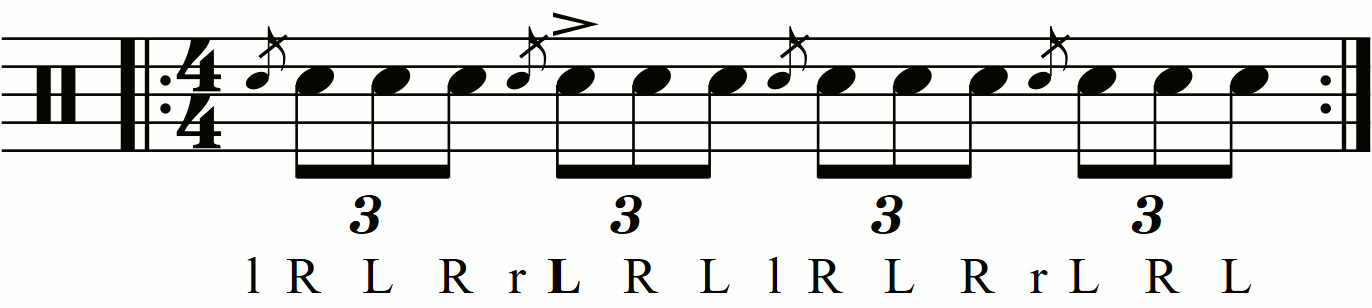 Flam Accent with quarter note accents