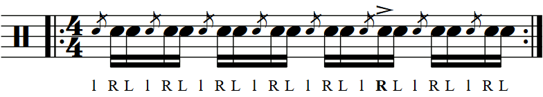 A rudiment lesson using the Flam Tap with '+' count accents