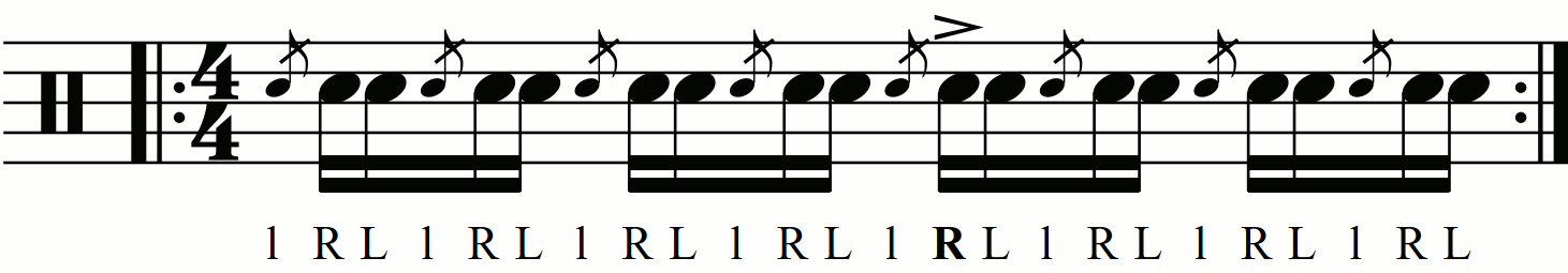 Flam Tap with quarter note accents