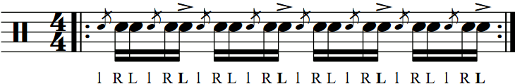 Flam Tap with 'a' count accents. Free rudiment lesson.
