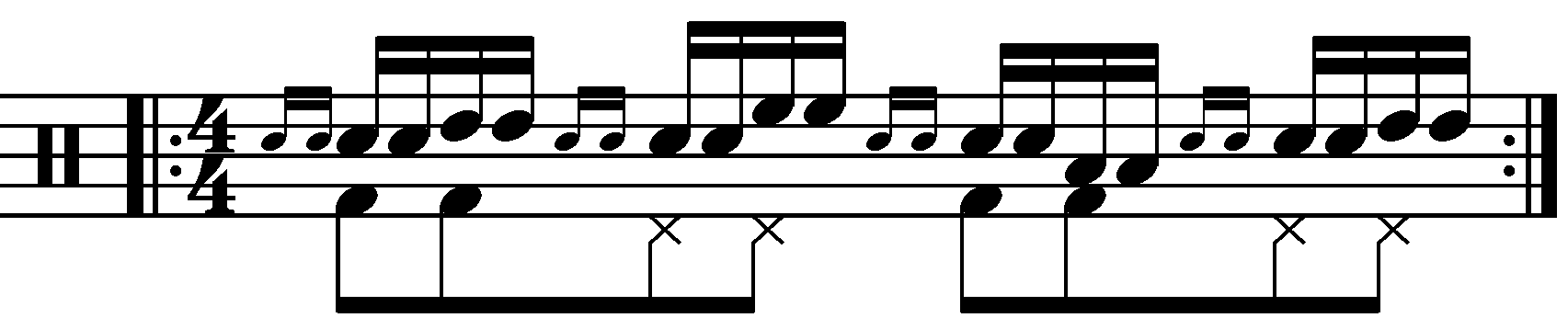 The Dragadiddle with moving double strokes