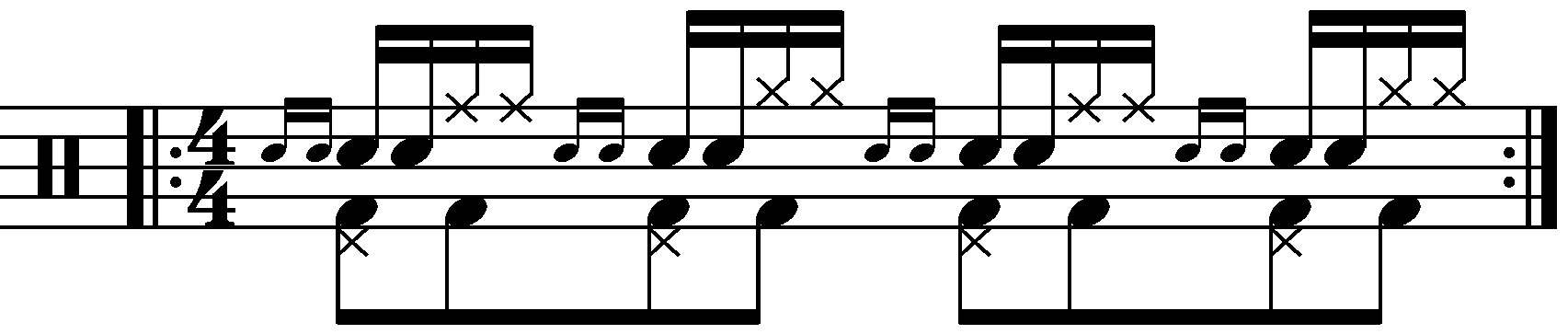 The Dragadiddle with moving double strokes