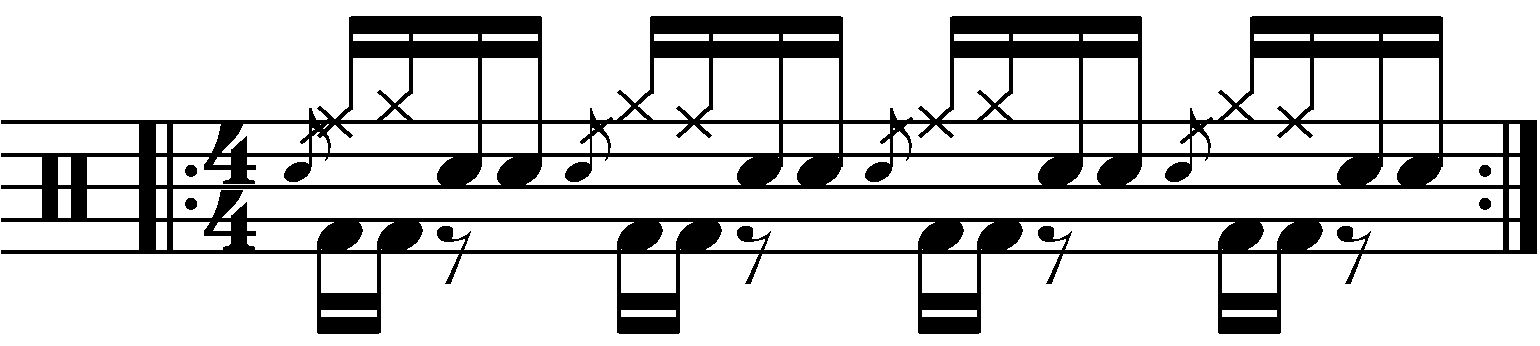 The Flamadiddle with moving single strokes