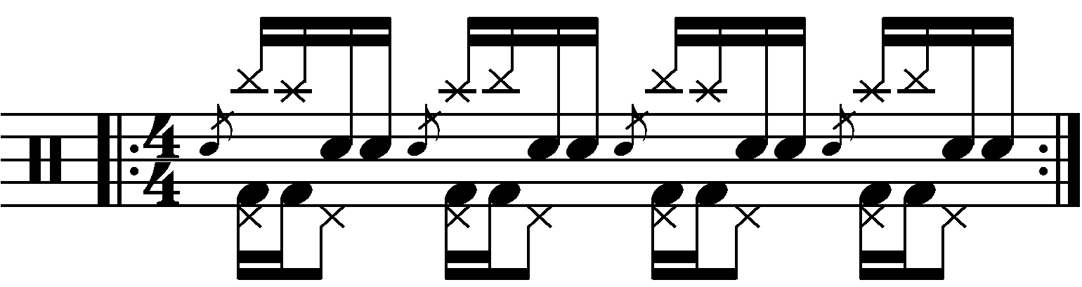 The Flamadiddle with moving single strokes