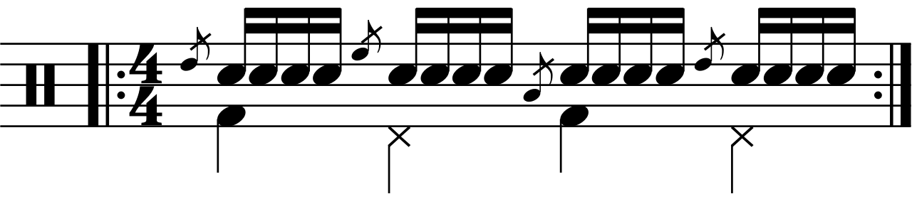 Inverted Flamadiddle with moving grace notes