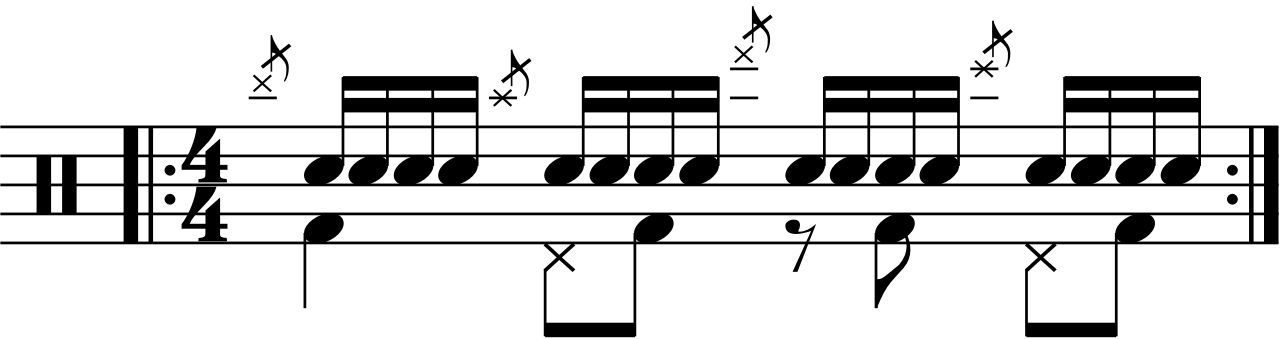 Inverted Flamadiddle with moving grace notes