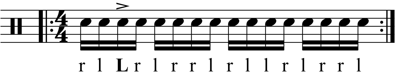 Accenting + counts in an inverted paradiddle