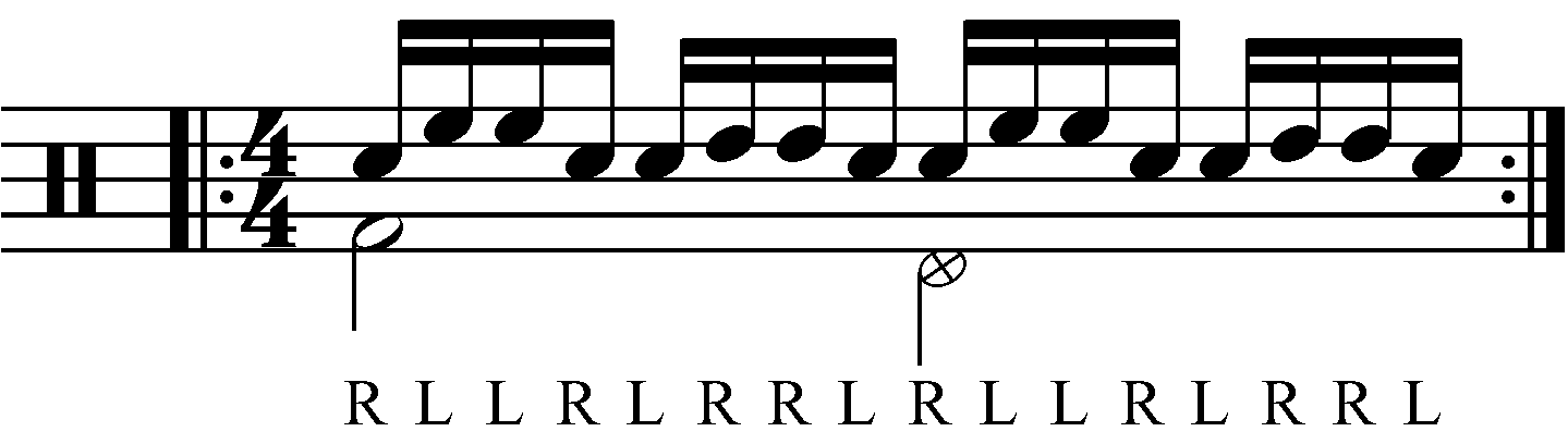 The Inverted Paradiddle with moving doubles