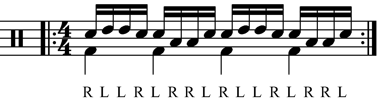 The Inverted Paradiddle with moving doubles