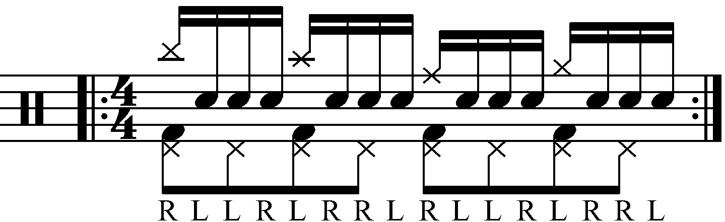 The Inverted Paradiddle with moving quarter notes