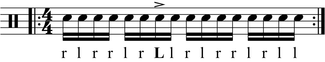 Accenting + counts in a paradiddle