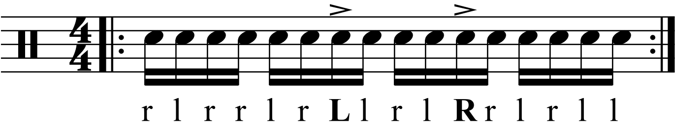 Accenting + counts in a paradiddle