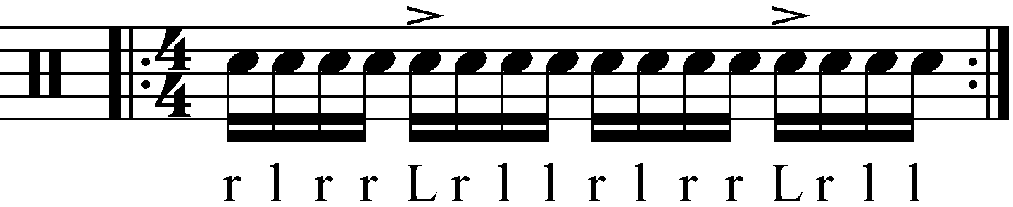 Accenting a paradiddle