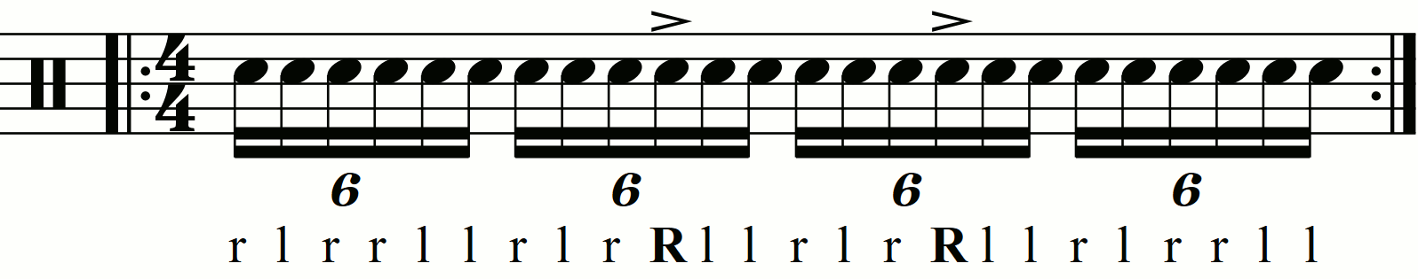 Accenting a paradiddle diddle