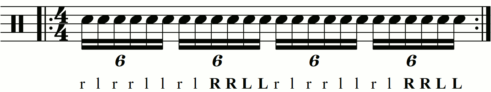 Accenting a paradiddle diddle