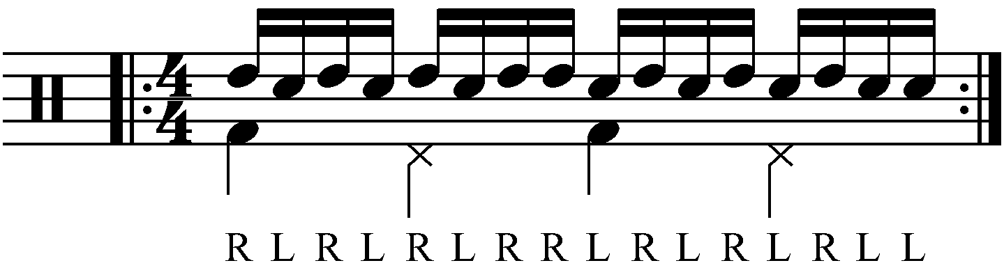 Triple Paradiddle with each hand playing a different drum