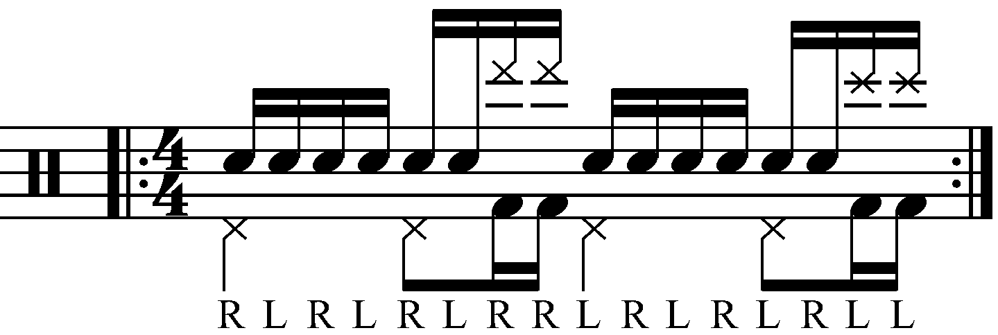 The Triple Paradiddle with moving doubles
