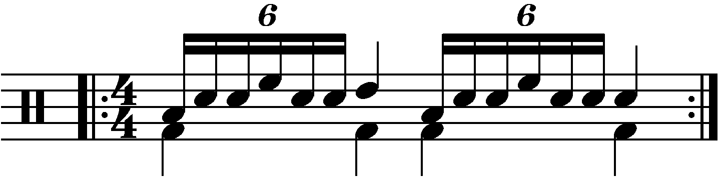 Single stroke seven with moving eighths