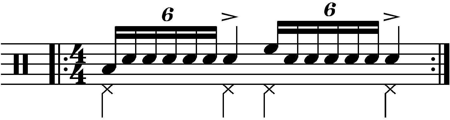 Single stroke seven with moving quarters