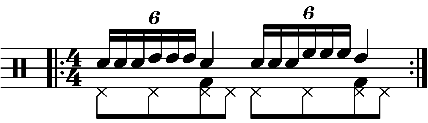 Single stroke seven moving in eighths