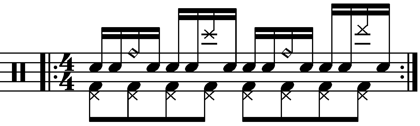 The Single Stroke Roll With '+' Count Cymbal Accents