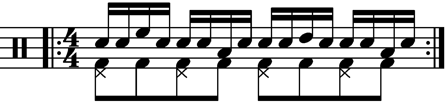 The Single Stroke Roll With '+' Count Tom Accents