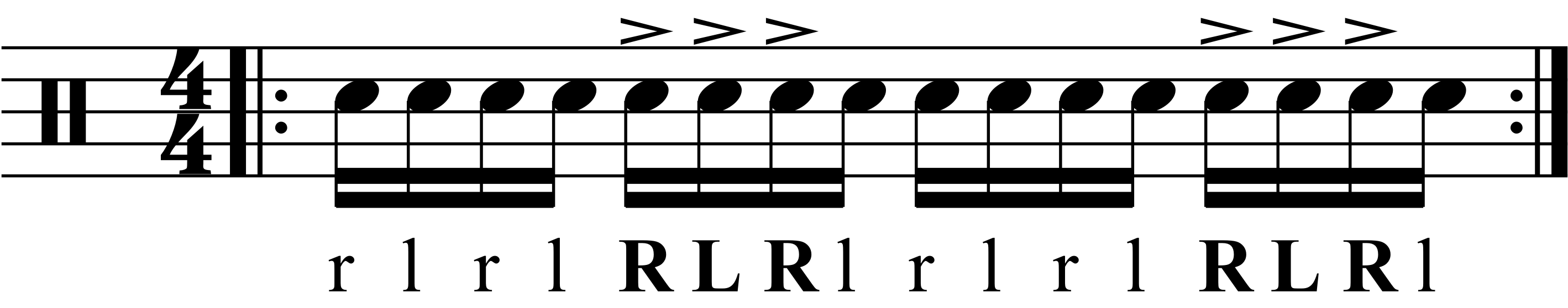 A rudiment exercise.