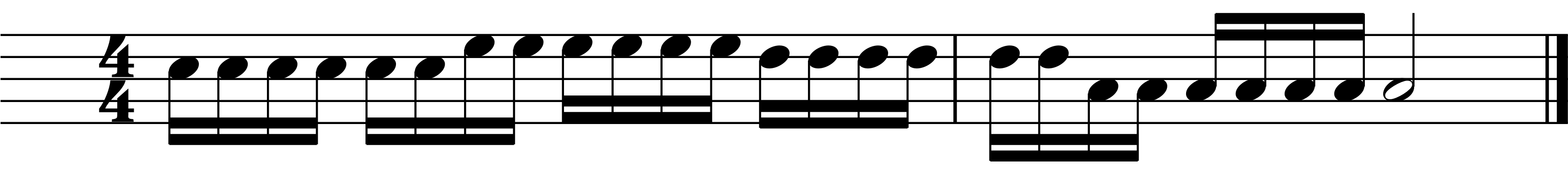 Single stroke roll orchestration in sixes