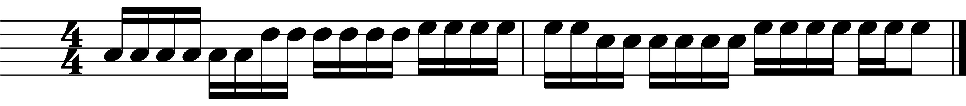 Single stroke roll orchestration in sixes