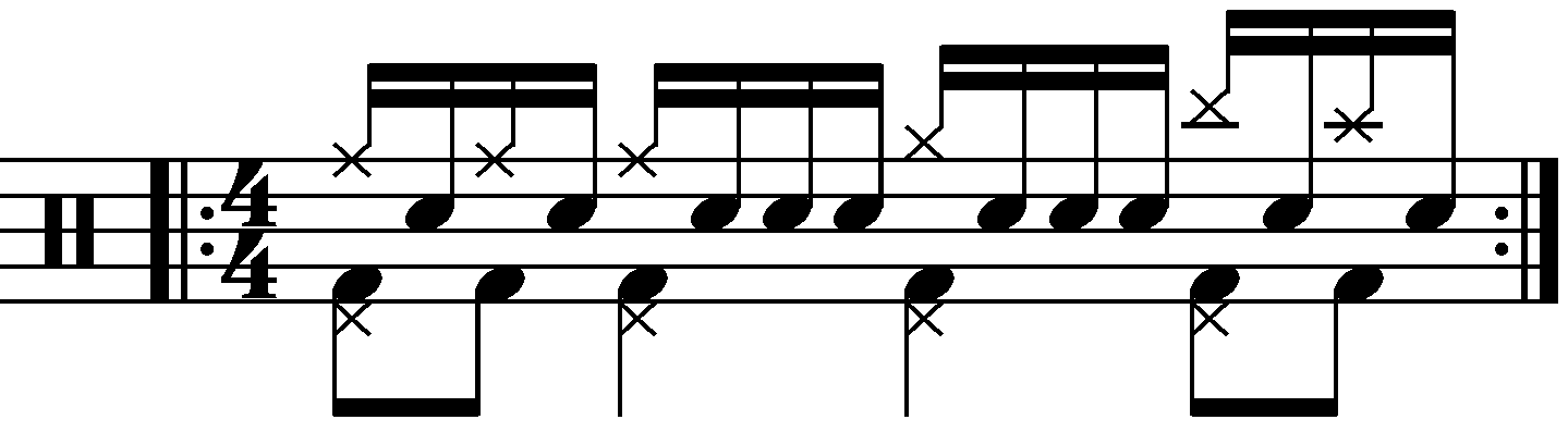 The Single Stroke Roll With Quarter And Eighth Note Crash Cymbals