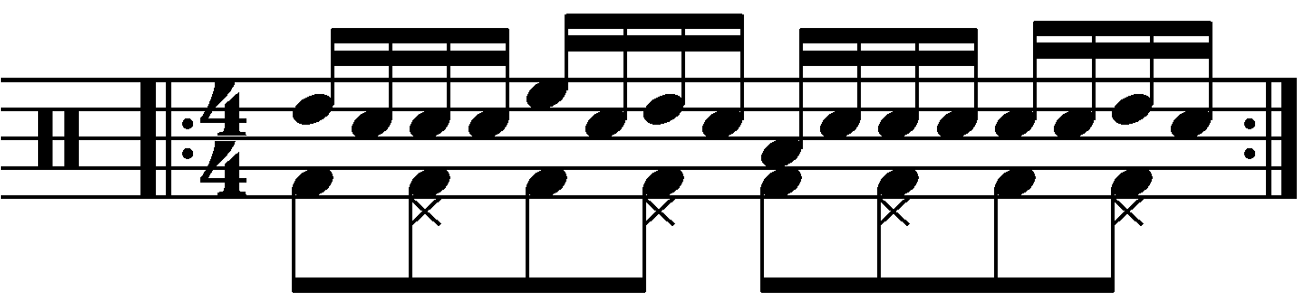 The Single Stroke Roll With Quarter And Eight Note Toms