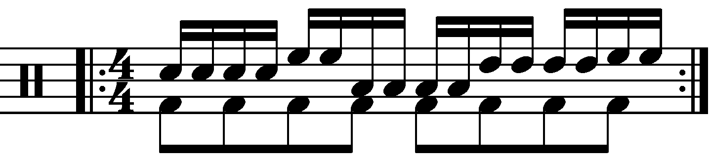 The Single Stroke Roll In Staggered Groups Of Two And Four
