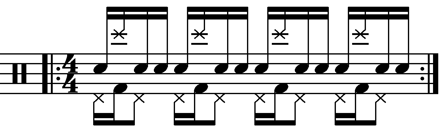 The Single Stroke Roll With 'e' Count Cymbals