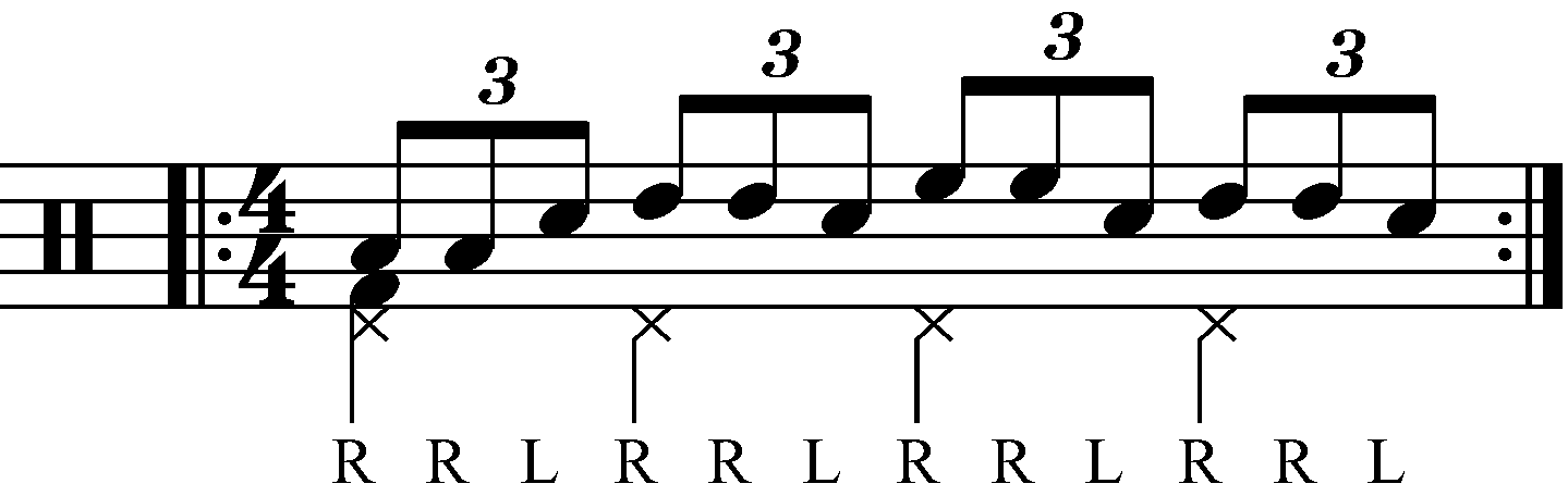 Reverse triplet with moving doubles