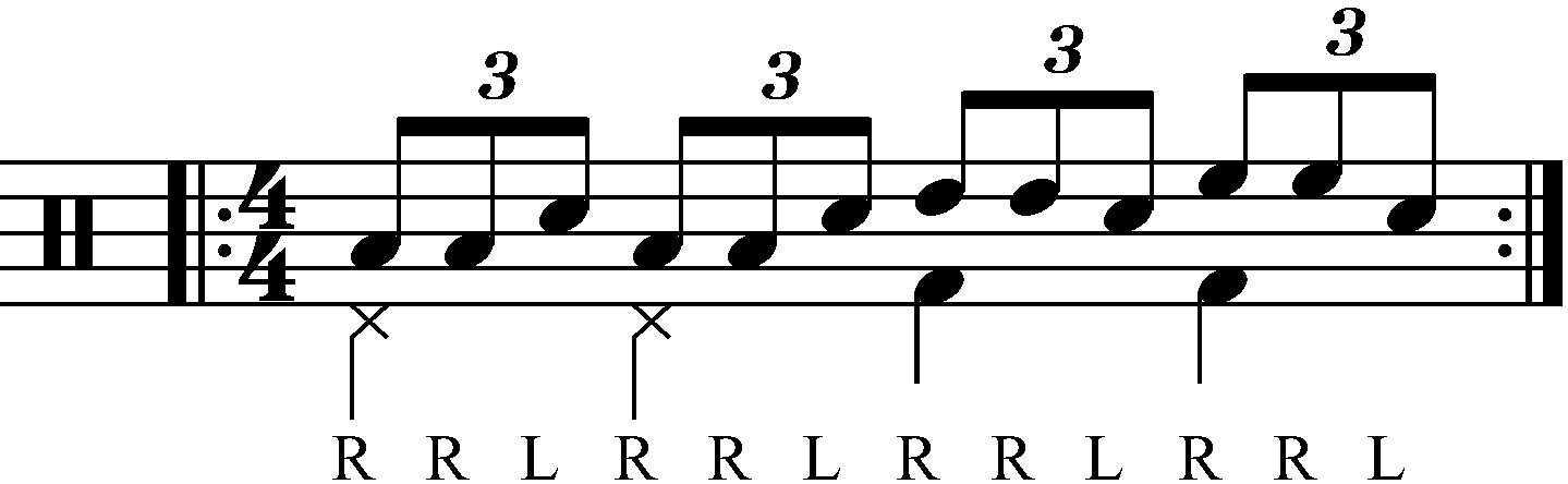 Reverse triplet with moving doubles